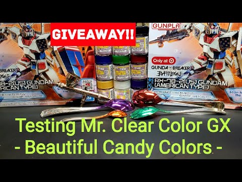 Testing Mr. Clear Color GX Candy Color Paints - Plus Gundam American Type Giveaway