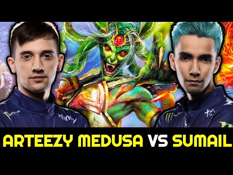 ARTEEZY vs SUMAIL Carry Battle — Medusa vs Slark 7.28 Dota 2