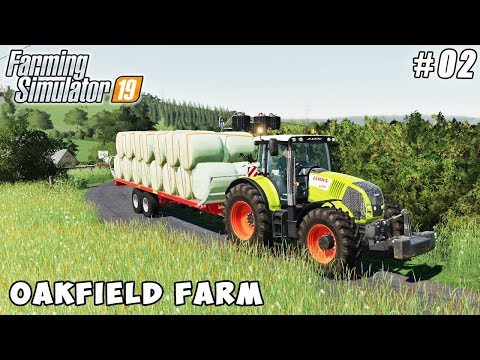 Selling silage bales, sowing barley | Farming on Oakfield Farm | FS 19 | Timelapse #02