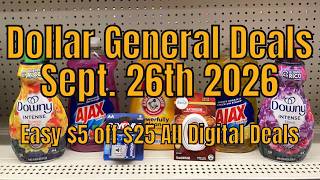 9/26/26 - Dollar General $5 off $25 Couponing Deals For Saturday