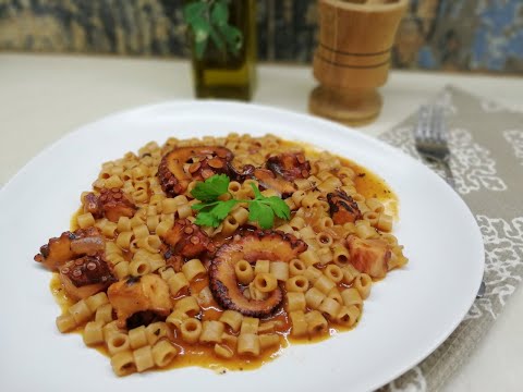 Χταπόδι με κοφτό μακαρονάκι - Octopus with macaroni greek style | Greek Cooking by Katerina