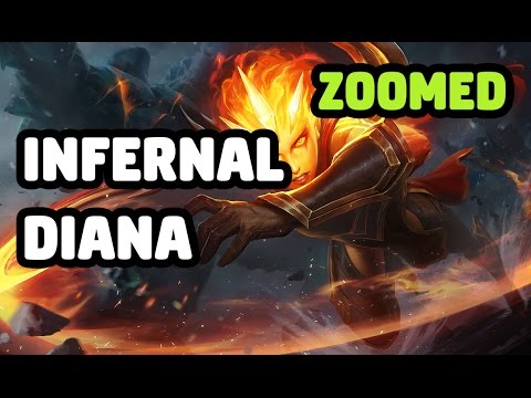 INFERNAL DIANA SKIN ZOOMED SPOTLIGHT - LEAGUE OF LEGENDS