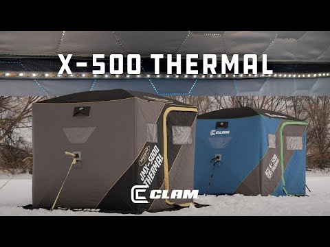 Clam X-500 Ice Team and JMX-5000 Thermal Ice fishing Hub Shelters  (NEW FOR 2023)
