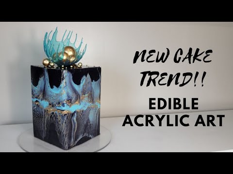 Edible Acrylic Art Cake | New Modern Cake Design | Cake Trends | Cake Decorating Tutorial