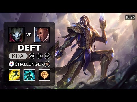 Deft Lucian Bot vs Jhin -  KR Challenger Patch 10.25