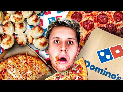 Can I eat 10 pizzas?😰 EAT ONLY DOMINO'S Pizza FOR 24 HOURS!🍕