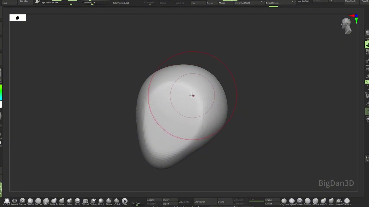 Sculpt Base Head in ZBrush