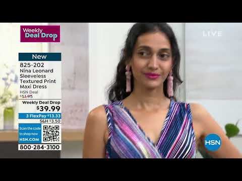 Nina Leonard Sleeveless Textured Print Maxi Dress