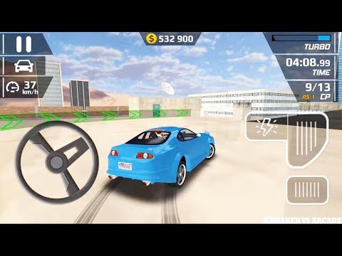 Smash Car Hit: Blue Sport Car Diriving Simulator | Amazing Impossible Stunts Ramp - Android GamePlay