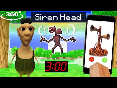DON'T CALL TO SIREN HEAD AT 3:00 AM in MINECRAFT 360° Hamood GAMEPLAY