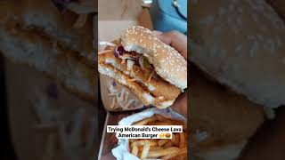 Trying new McDonald's Cheese Lava American Burger 🍔🧀 #shorts #burger #mcdonalds