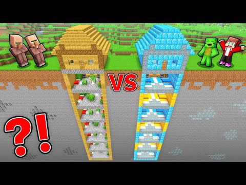 Villagers POOR vs JJ & Mikey RICH Skyscraper Under The House in Minecraft (Maizen)