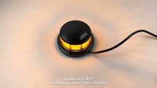 LED maják, 12-24V, 64x0,5W, oranžový, pevná montáž, ECE R65 R10 