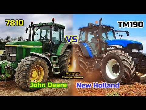 John Deere 7810 VS N.Holland TM190 - Ultimate size/power monster comparison