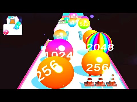 Color Bump Ball 2048 - 3D Merge Run ! All Levels Gameplay (1-14) android,ios
