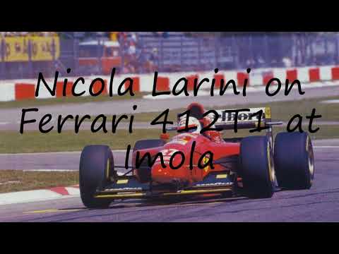 How to say Nicola Larini on Ferrari 412T1 at Imola in English?