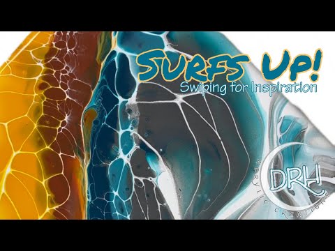 #261. SWIPING - SURFS UP! #art #sheleeartstyle #fluidartist #artist by Dave's DRH ACRYLIC CREATIONS