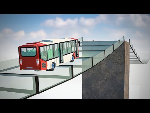 Cars vs Dynamic Glass Bridge | Teardown