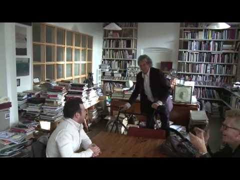 Sir Paul Smith, Mark Cavendish and Brian Holm in Sir Paul Smiths office