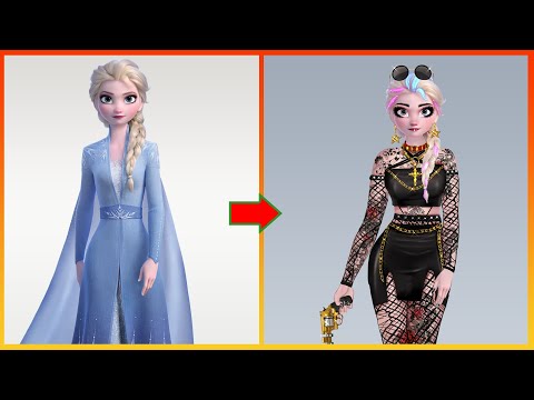 Frozen: Elsa Glow Up Into Bad Girl - Disney Princesses Transformation @cartoonfashion68
