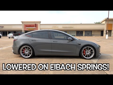 Tesla Model 3 Lowered on Eibach Springs! | EVS Vlog