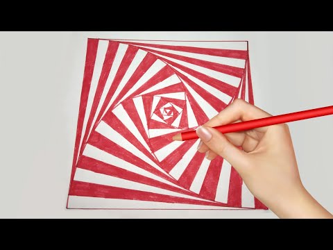 How To Draw Geometric Square ! Optical illusion ! 3d Drawing Art ! Very Easy Drawing ! Step By Step