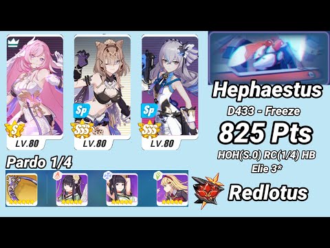 No Bastet | Redlotus D433: Hephaestus (Freeze) 825 Pts -HOH(S.0) RC HB Elie 3* | Honkai 6.4