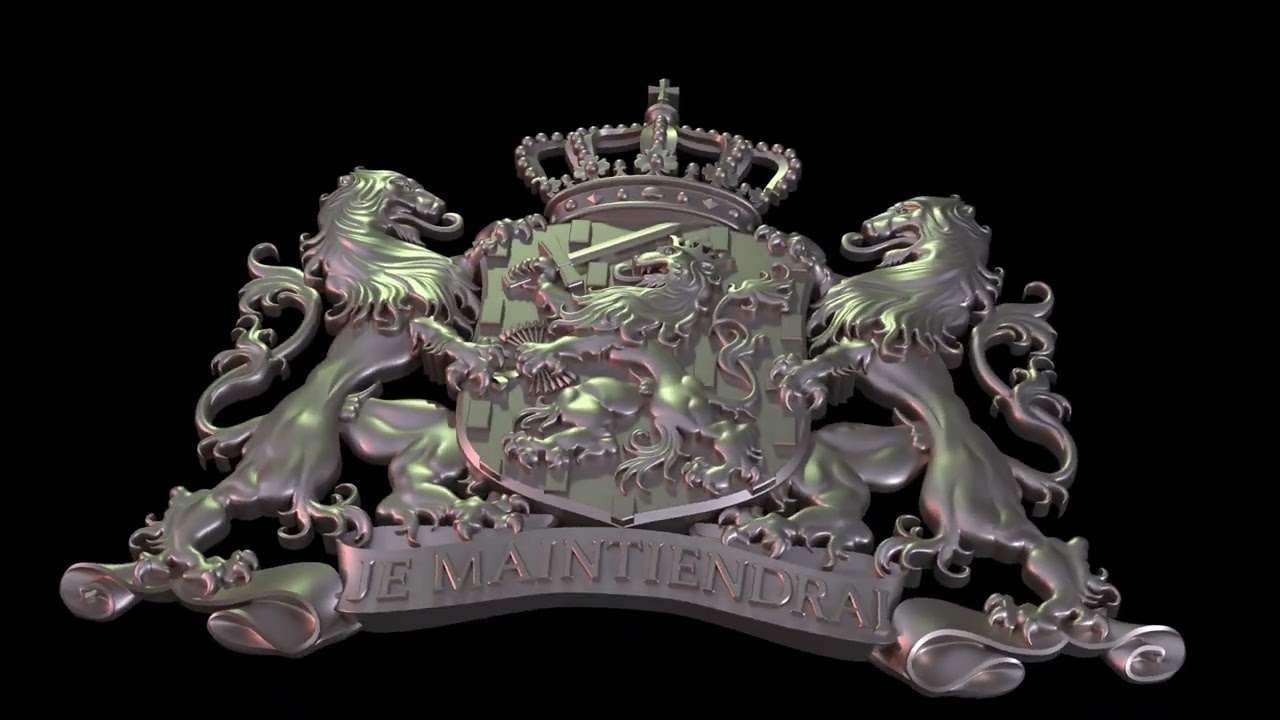 Coat of arms of the Netherlands State version 3D Print Model