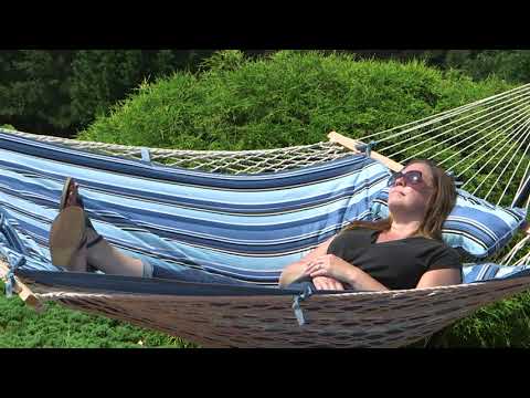 Ultimate Patio Rope Hammock w/ Stand, Pad, & Pillow Video