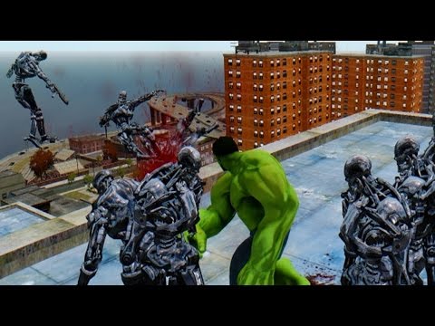 THE INCREDIBLE HULK VS TERMINATOR ARMY - EPIC BATTLE