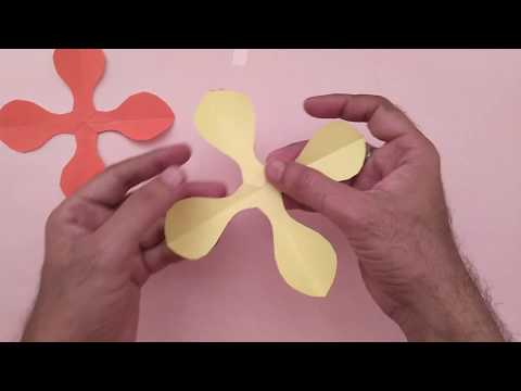 Make 4 Petal paper flower - paper flower - easy origami