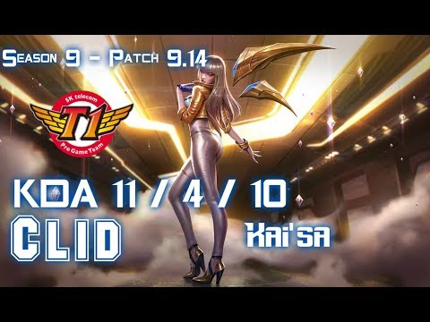 SKT T1 Clid KAI'SA vs EZREAL ADC - Patch 9.14 KR Ranked