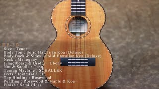 Video thumbnail for KAMAKA Tenor Deluxe HF-3D by UKULELE PLANET CHANNEL