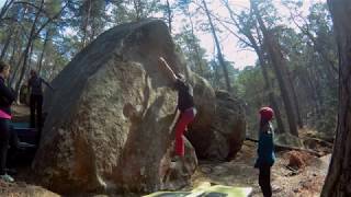 Video thumbnail: Problem 1 (White ED, Franchard Cuisinière), 5+. Fontainebleau