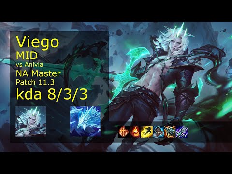 Viego Mid vs Anivia - NA Master 8/3/3 Patch 11.3 Gameplay