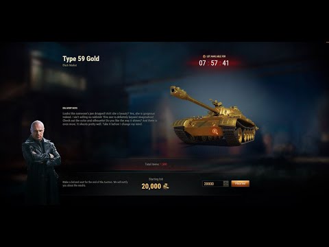 [WOT] Black market day 5 - Type 59 Gold. Auction starts at 20.000 gold. 1500 pcs available