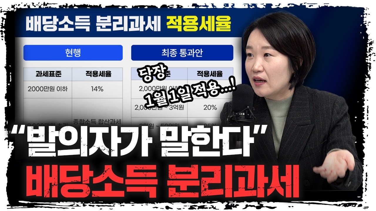 다가오는 '배당소득 분리과세' 이거 모르고 투자하면 큰일 납니다 | 이소영 더불어민주당 의원 [더 피플]