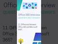 Difference Between Office 365 And Microsoft 365 Office 365 Interview Questions And Answers Shorts