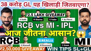 RCB vs MI Dream11 Team RCB vs MI Dream11 RCB vs MI Dream11 Prediction RCB MI Dream11 IPL