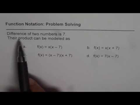 Problem Solving With Function Notation