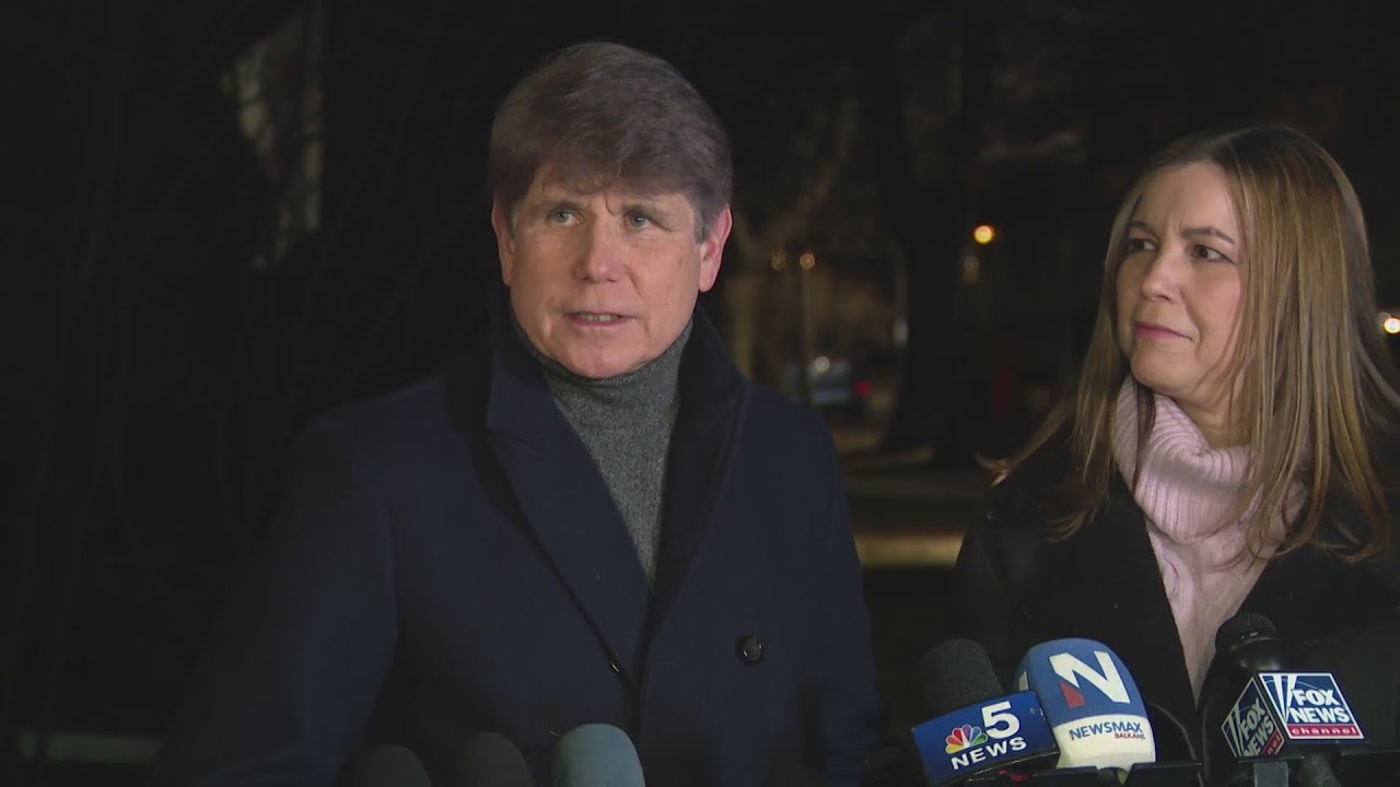 Former Illinois Gov. Rod Blagojevich holds press conference after being pardoned by President Trump