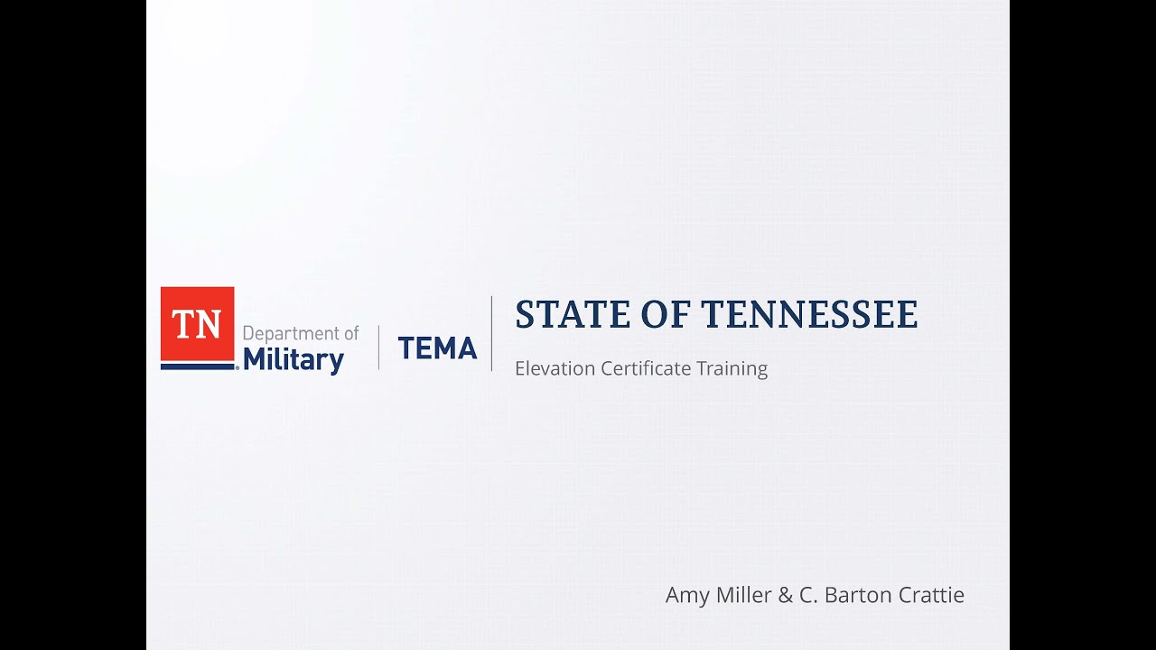 TN NFIP Webinar: Elevation Certificates in Zones A & AE (4/6/21)