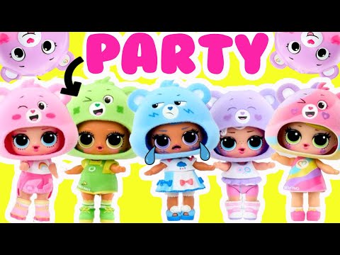 LOL Surprise Care Bears Dolls Decorate DIY Cake for Party! Pretend Play Miniverse