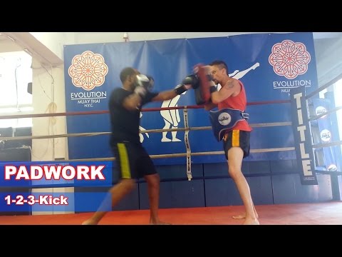 Padwork Combinations: 1-2-3-Kick