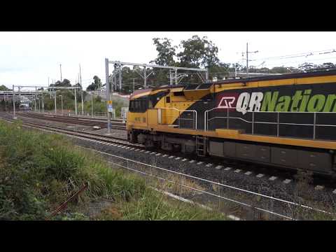 Aurizon 7BM7 arriving in Gosford passing loop - 14/5/17
