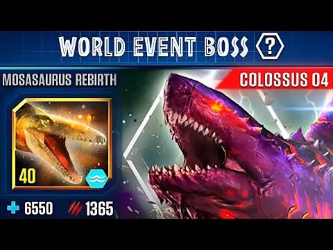 MOSASAURUS REBIRTH VS COLOSSUS 04 | JURASSIC WORLD THE GAME