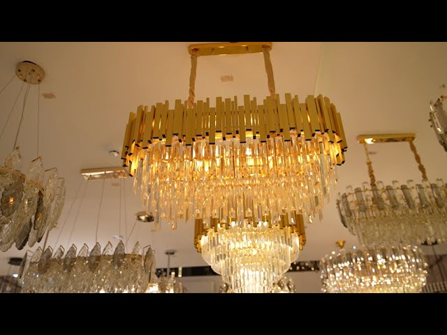 ثريا علاقي ستايل اوروبي كريستال بلون ذهبي