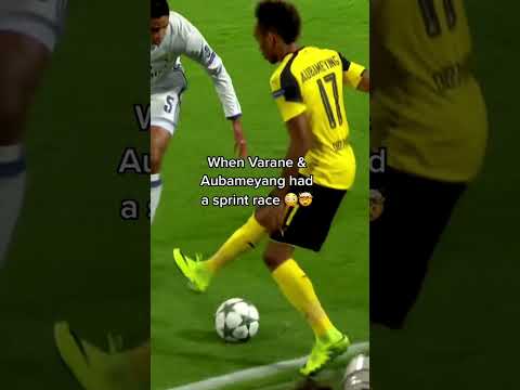 Varane vs Aubameyang sprint race 💨 #Varane #Aubameyang