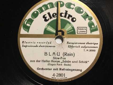Homocord Orchester (Fred Bird), Luigi Bernauer, Blau (Rain), Slowfox, 1928