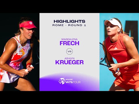 Теннис Magdalena Frech vs. Ashlyn Krueger | 2024 Rome Round 1 | WTA Match Highlights